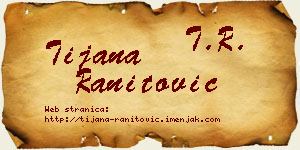 Tijana Ranitović vizit kartica